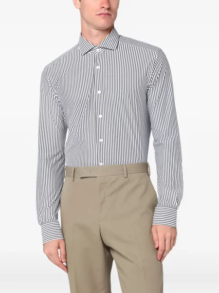 Pruhovaná dlouhá košile Xacus bílá