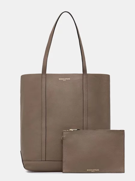 Maison Kitsuné Geantă tote de damă din piele