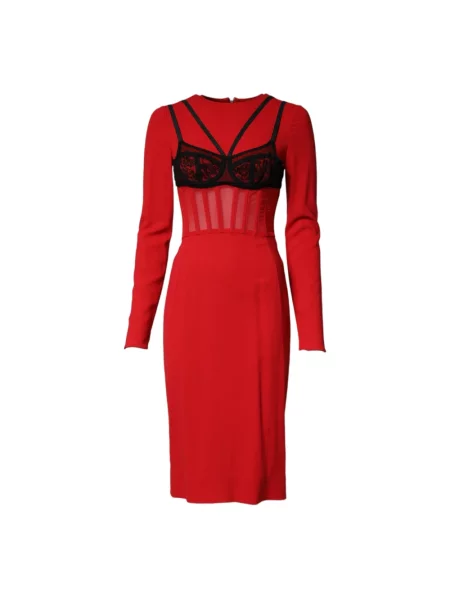 Sukienka midi Dolce And Gabbana czerwona