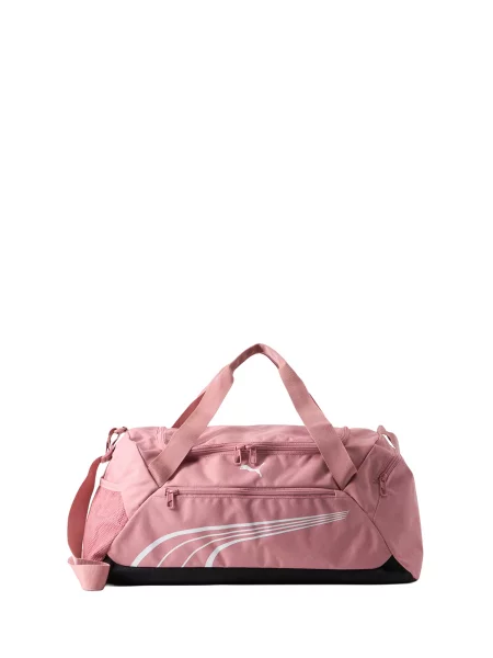 PUMA Geantă sport FUNDAMENTAL roz / negru alb