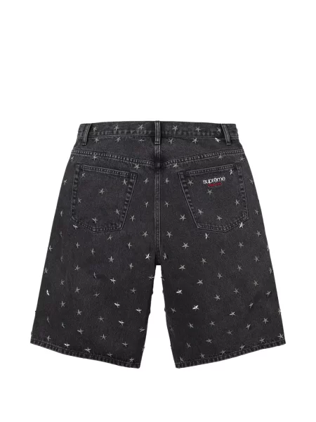 Pantaloni scurți Supreme cu tepi negru