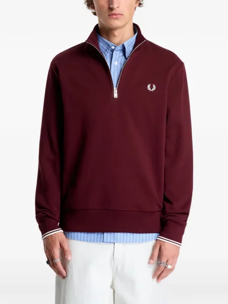 Hanorac cu fermoar Fred Perry roșu