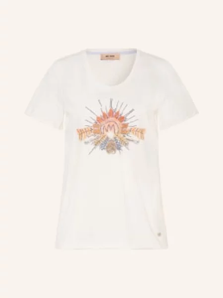 Koszulka Mos Mosh z cekinami beżowa