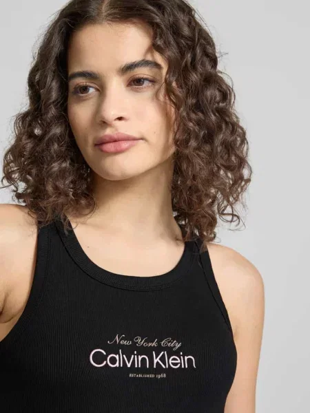 Top Calvin Klein Jeans z autografem czarny