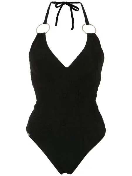 Costum de baie Amir Slama cu gât halter negru