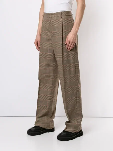 Pantaloni Botter în carouri clasici maro