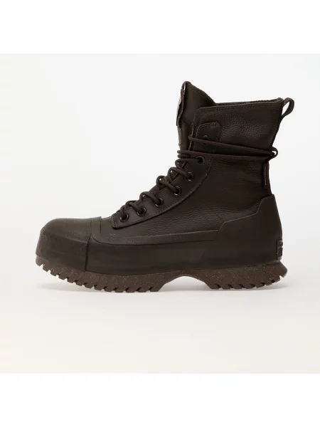 Кожени маратонки Converse Chuck Taylor All Star на платформе черно