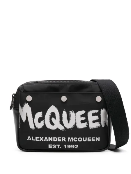 Geantă Alexander Mcqueen cu imagine negru