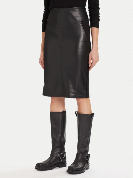 Morgan Fustă din imitație de piele negru