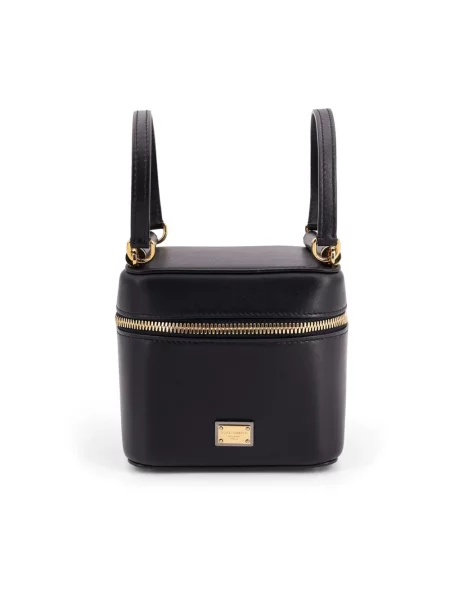Torebka skórzana Dolce And Gabbana skórzana czarna
