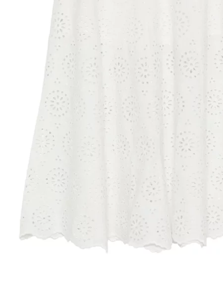 Fustă midi Frame cu broderie alb