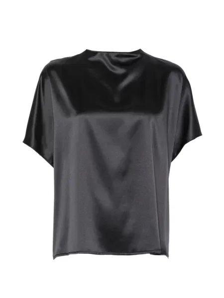 Scurt top Solotre din satin negru