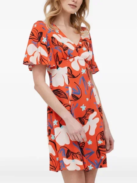Rochie midi Ps Paul Smith cu model floral până la genunchi de costum portocaliu