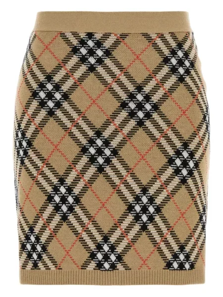 Fusta mini Burberry cu broderie maro