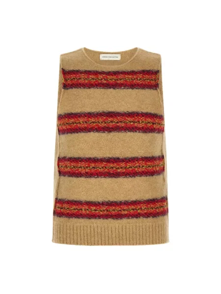 Sweter Dries Van Noten wełniany beżowy