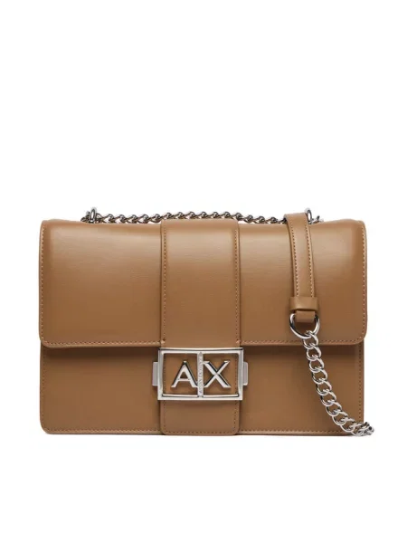 Armani Exchange torebka crossbody z imitacji skóry brązowa