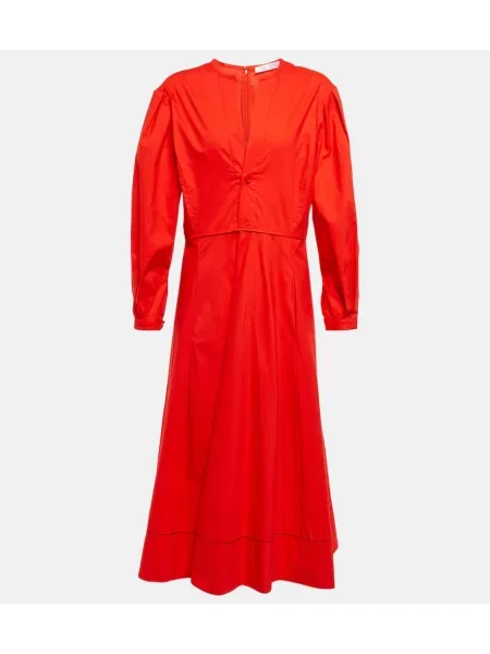 Rochie midi Proenza Schouler până la genunchi din poplin de costum alb