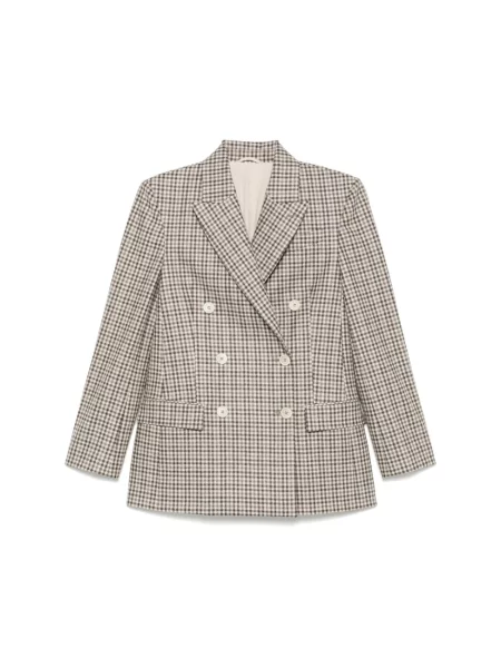 Wielobarwność marynarka Brunello Cucinelli dwurzędowa beżowa