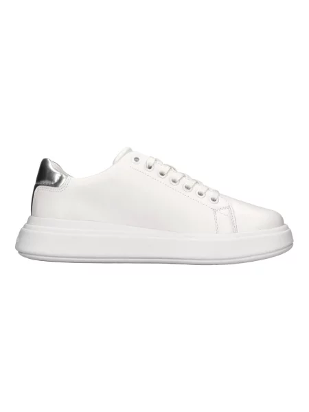 Trampki Calvin Klein sznurowane na platformie koronkowe białe