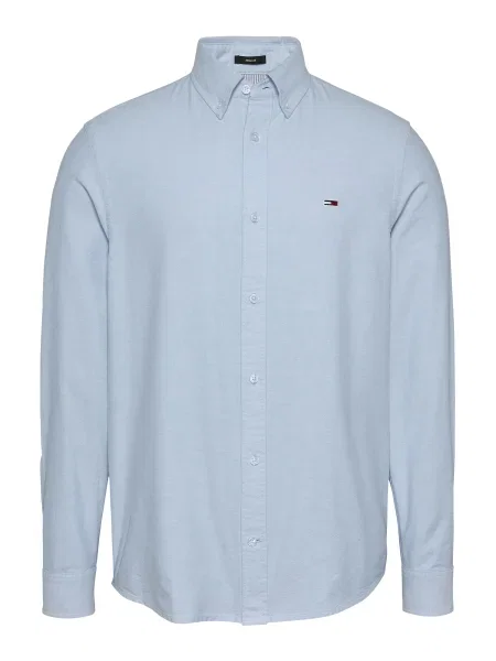 Tommy Jeans Cămașă Oxford celest albastru