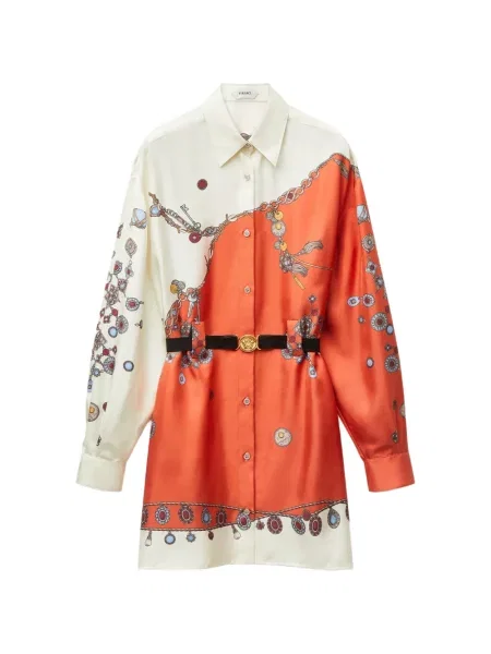 Rochie mini Versace de mătase portocaliu