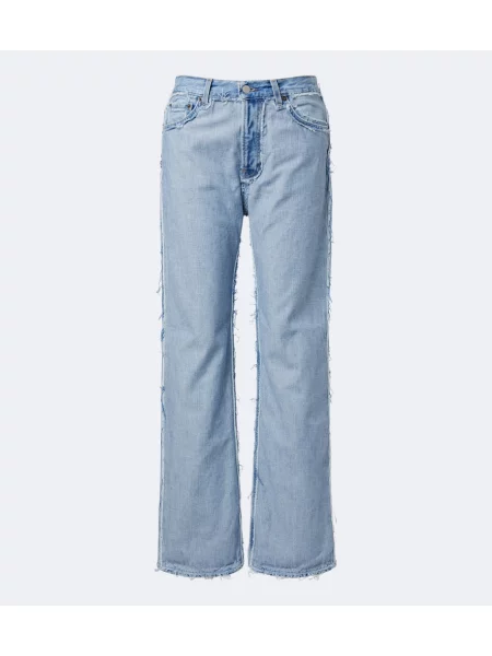 Blugi cu picior larg Acne Studios zdrențuiți albastru