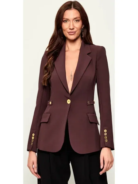 Elisabetta Franchi Sacou Vișiniu bordo