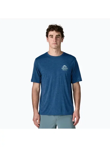 Tricou pentru bărbați Patagonia Capilene Cool Daily Great Waves clement blue/light clement blue x-dye albastru