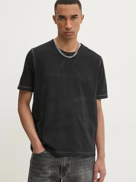 Тениска Diesel T-SHIRT с принт черно