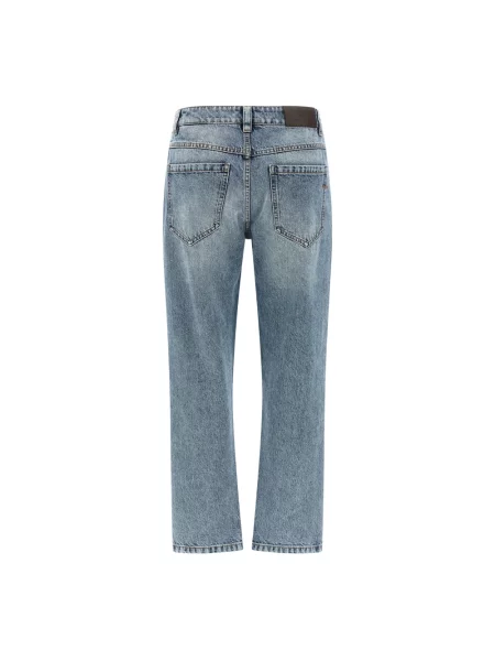 Jeansy straight leg Brunello Cucinelli niebieskie