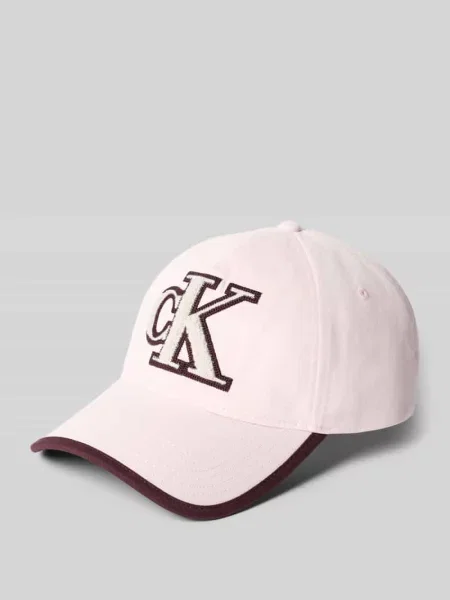 Czapka z daszkiem z czystej bawełny Calvin Klein różowa