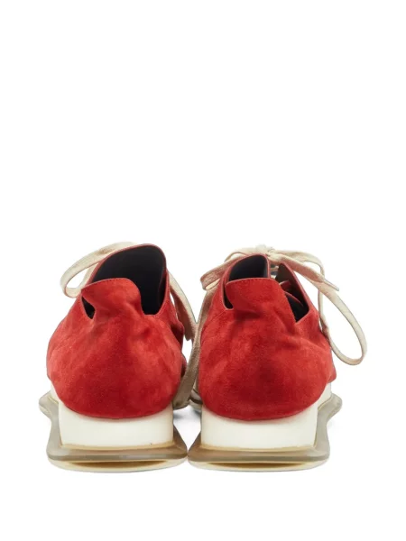 Sneakerși Rick Owens din piele de căprioară roșu