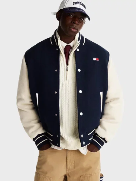 Шерстяная джинсовая куртка Tommy Jeans синяя