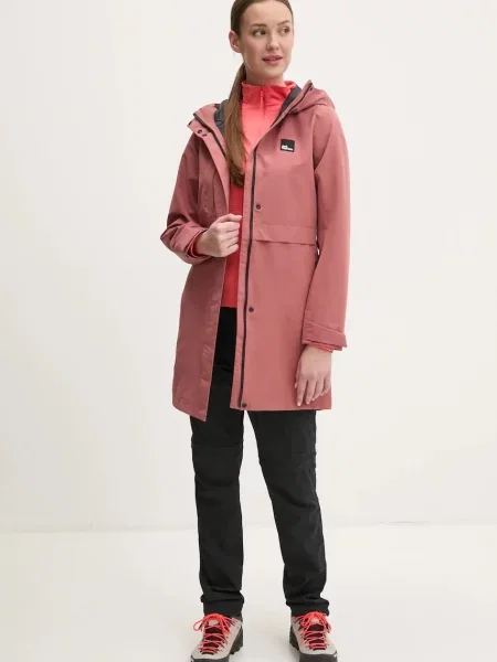 Jack Wolfskin bluza sportowa Prelight pomarańczowy z aplikacją różowa