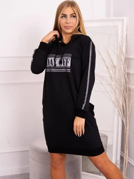 Obleka Kesi s potiskom črna