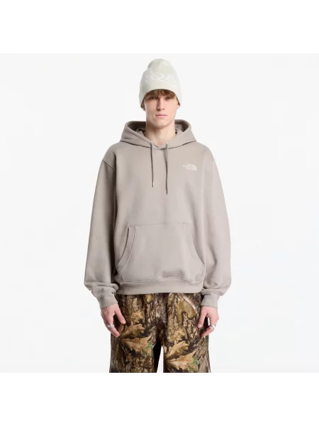The North Face bluza z kapturem z bawełną Relaxed szara