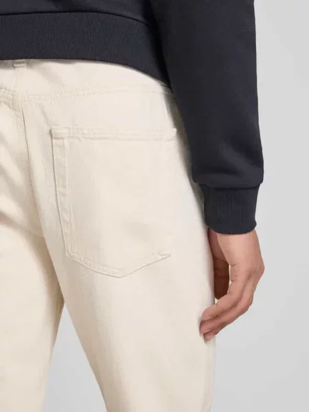Jeansy o kroju straight fit z czystej bawełny Only & Sons beżowe