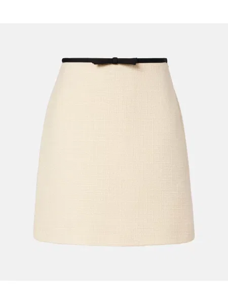 Fustă Valentino cu funde de lână bej