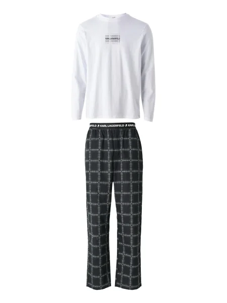 Karl Lagerfeld Pijama lungă negru alb