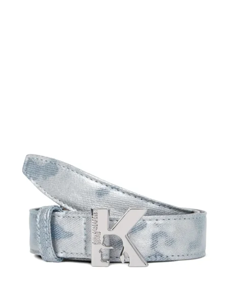 Curea Karl Lagerfeld Jeans cu autograf albastru