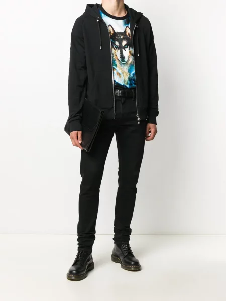 Hanorac cu glugă Balmain cu autograf negru
