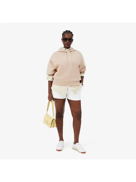 Lacoste Regulowana Bluza Oversize Z Kapturem beżowa