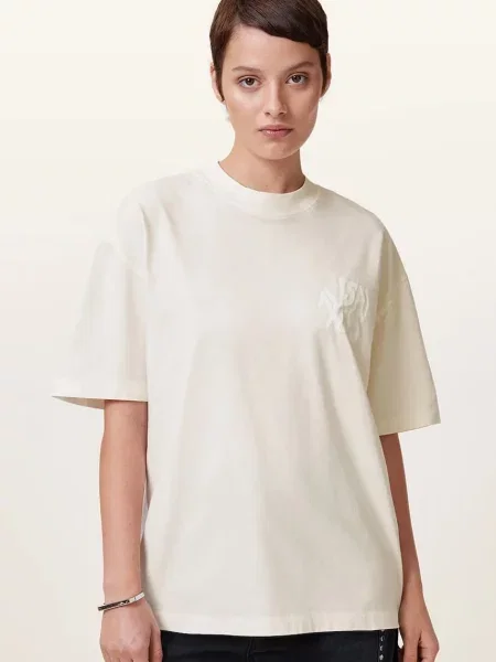 Тениска AllSaints ORLANDO ETTA бяло