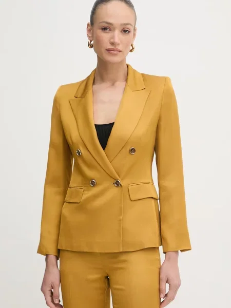 Marella sacou cu două rânduri de pentru femei cu vâscoză CHARME galben