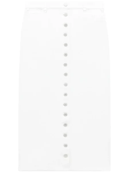 Fustă midi Courreges până la genunchi alb