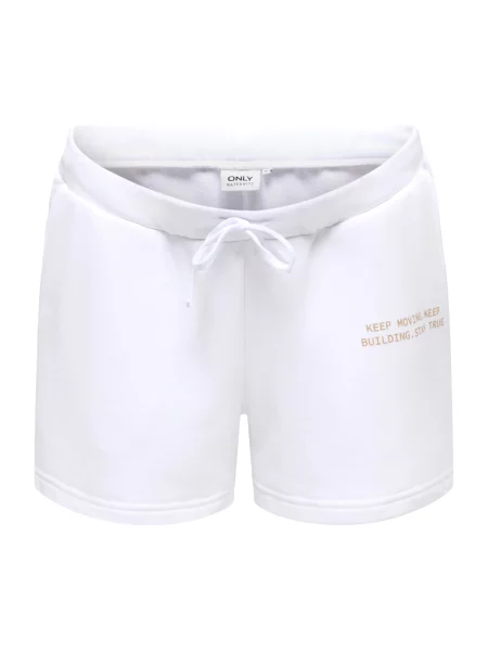 Only Maternity Pantaloni OLMELENA maro mokka alb