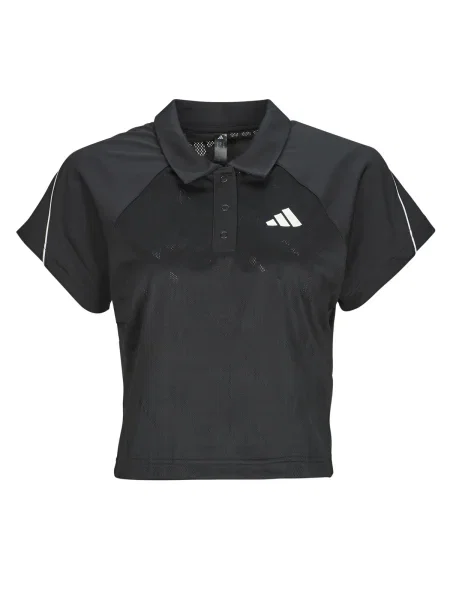 Polo Adidas cu dungi din jacard tenis negru