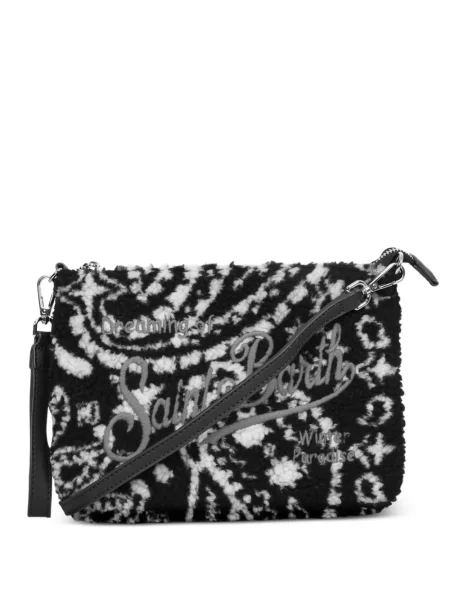 Geantă plic Mc2 Saint Barth cu broderie cu model paisley negru
