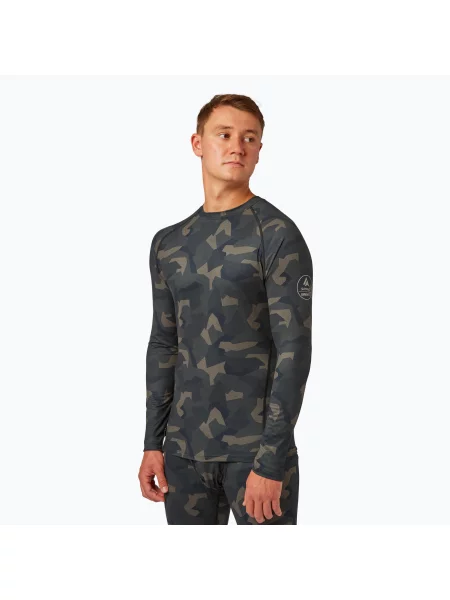 Termo tričko longsleeve Surfanic Bodyfit Limited Edition Crew Neck forest geo camo