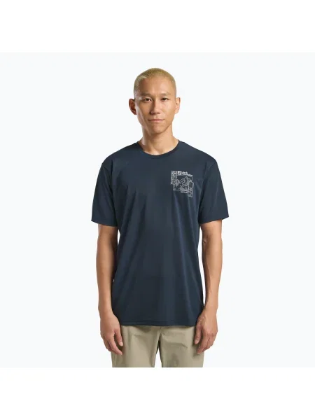 Tricou de trekking pentru bărbați Jack Wolfskin Vonnan Graphic explore midnight sky